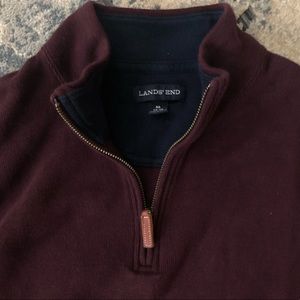 Lands End Mens Bedford Rib Quarter Zip Sweater